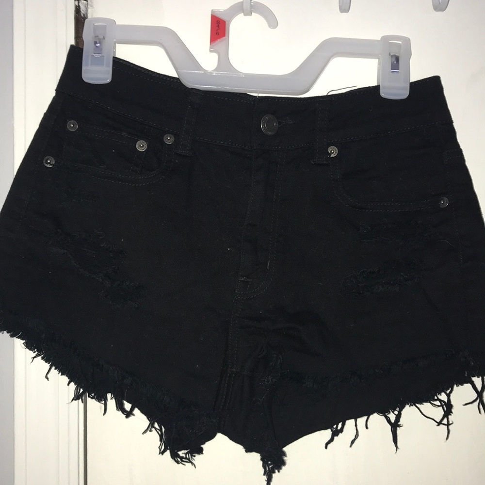 Black American eagle jean shorts